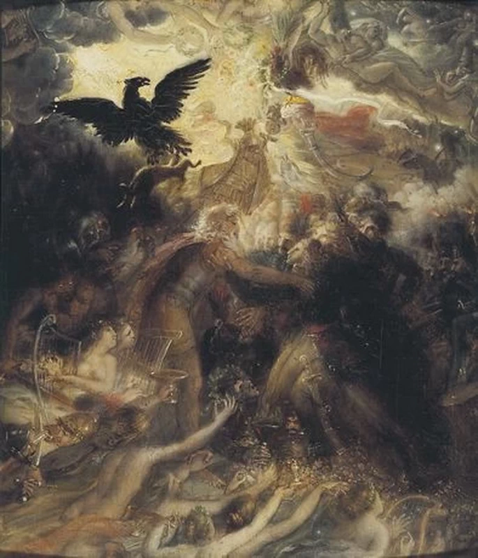 Ossian saluta le anime dei guerrieri caduti a Walhalla